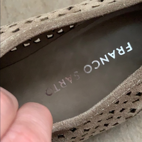 franco sarto taupe perforated lace up Oxford shoes - Picture 7 of 14